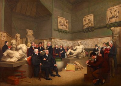 Hallintoneuvoston jäsenet väliaikaisessa Elgin-huoneessa, 1819. tekijältä Archibald Archer