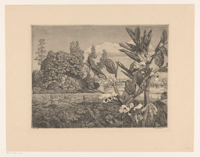 Maisema kukkien kanssa tekijältä Arend Hendriks (signed by artist)