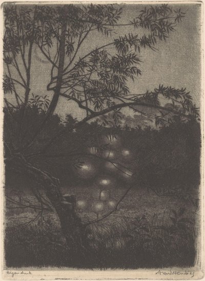 Puutarha, jossa valoisa puu tekijältä Arend Hendriks (signed by artist)