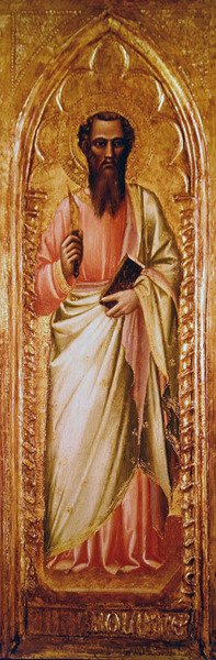 Saint Bartholomew (öljy levylle) tekijältä Aretino Luca Spinello or Spinelli