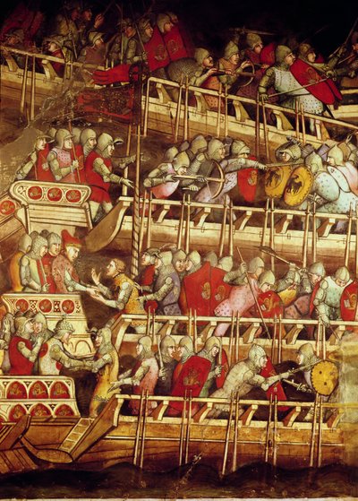 Paavi Aleksanteri III:n (1105-81) historia: Venetsian laivasto voitti keisari Frederick Barbarossan (n. 1123-90) 1407 tekijältä Aretino Luca Spinello or Spinelli