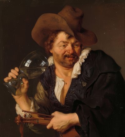Iloinen Viulunsoittaja. 1660-80 tekijältä Arie de Vois