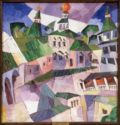 Luostari. Piispan tuomioistuin Uudessa Jerusalemin luostarissa Venäjällä. (Luostari. Bishop Courtyard New Jerusalemin luostarissa). Aristarkh Vasilyevich Lentulov (Lentulov) (1882-1943) maalaus, öljy kankaalle tekijältä Aristarkh Vasilievic Lentulov