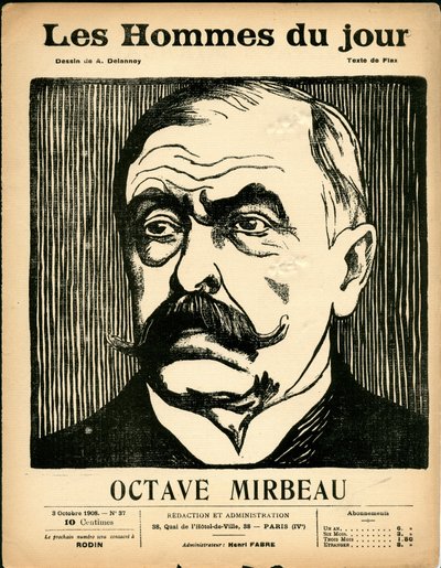 Kansi "" The Men of the Day "", Satiirinen mustavalko tekijältä Aristide Delannoy