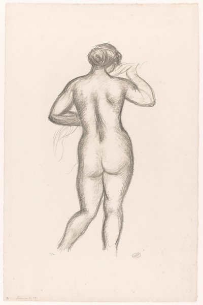 Nainen alaston takaa katsottuna Femme nue de dos (alkuperäinen nimi) tekijältä Aristide Maillol (signed by artist)