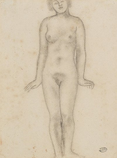 Aristide Maillol Tutkimus Kolmen nymfin keskimmäistä veistosta varten. tekijältä Aristide Maillol