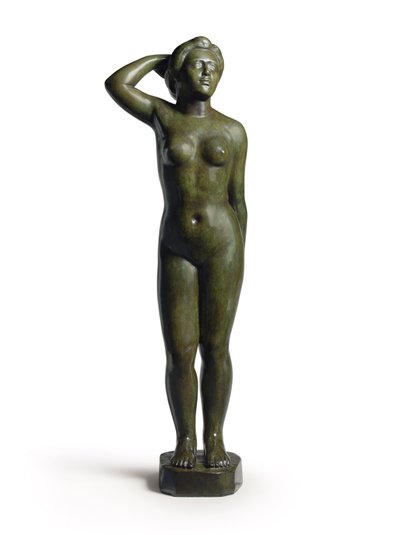 Seisova kylpylä ilman verhoja; Baigneuse debout ilman verhoja tekijältä Aristide Maillol