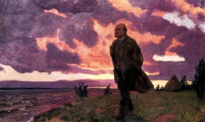 "Lenin ja Razliv", maalaus Arkady Alexandrovich Rylov tekijältä Arkadij Aleksandrovic Rylov