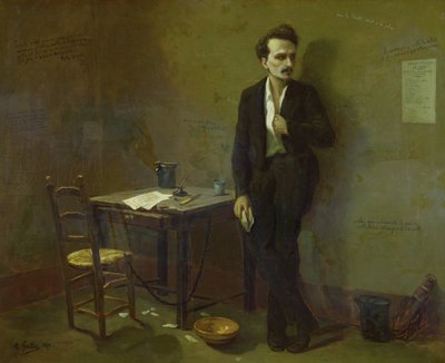 Henri Rochefort (1831-1913) Mazasin vankilassa, 1871 tekijältä Armand Desire Gautier