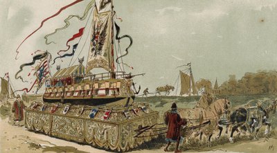 Proomu Bruggen-Ghentin kanavalla, Espanjan Alankomaat, 1500-luku tekijältä Armand Jean Heins