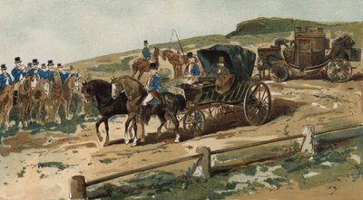 Postilions, vaunu- ja postivaunu, Alankomaat, 1800-luku tekijältä Armand Jean Heins