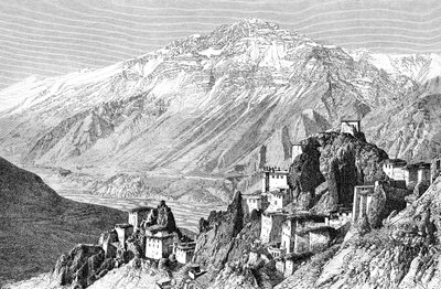 Dankar, Lahul ja Spiti, Intia, 1895. tekijältä Armand Kohl