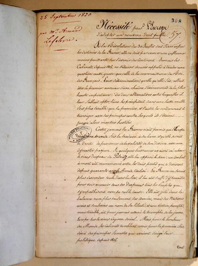 Muistio Euroopan tarpeesta hyväksyä uusi julkisoikeus tekijältä Armand Lefebvre