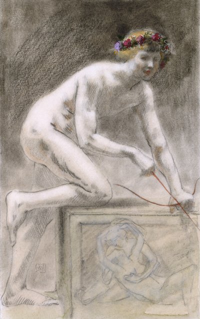 Eros (hiili paperilla) tekijältä Armand Rassenfosse
