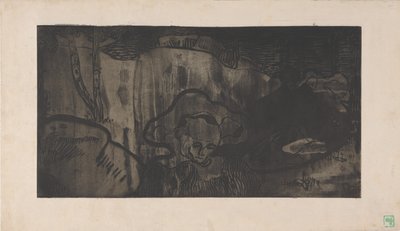 Decoration de Bretagne - Bretonnes au Bord de la Mer (Breton koristeet - Bretonilaiset naiset meren rannalla) n. 1894 (etsaus, akvatinta ja sokerinostoakvatinta) tekijältä Armand Séguin