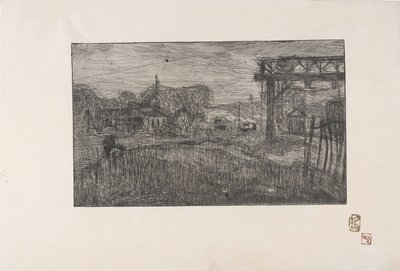 La Gare de Valmondois (Valmondoisin rautatieasema) 1893 (etsaus ja ruletti) tekijältä Armand Séguin