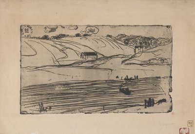 La Peche (kalastus) 1893 (etsaus ja ruletti) tekijältä Armand Séguin