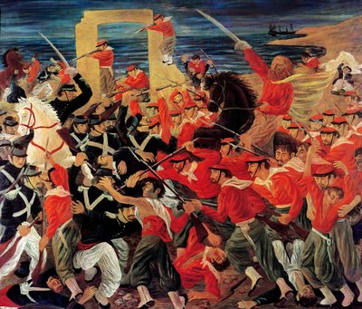 Milazzon taistelu käytiin 17.-24.7.1860 (öljy kankaalle) tekijältä Arnaldo Badodi