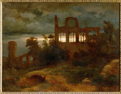 Burgruine - Linnan rauniot ... (maalaus kankaalle) tekijältä Arnold Böcklin