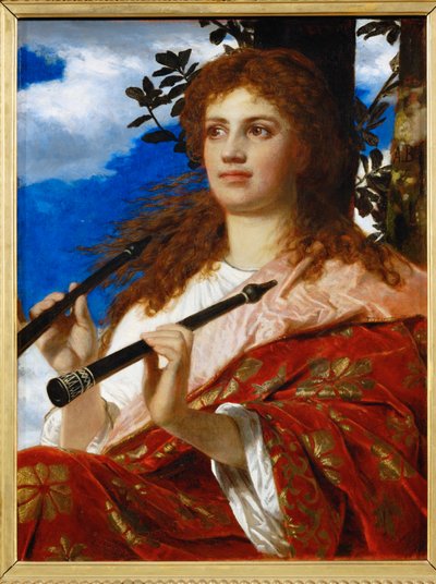 Die Muse des Anakreon - Anakreonin muusa ... (maalaus kankaalle) tekijältä Arnold Böcklin