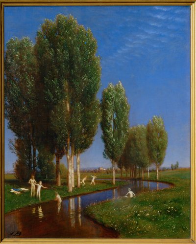 Ein Sommertag - Kesäpäivä ... (maalaus puulle) tekijältä Arnold Böcklin