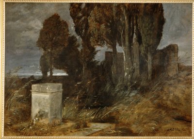 Heiligtum des Herakles - Herakleen pyhäkkö ... (maalaus kankaalle) tekijältä Arnold Böcklin