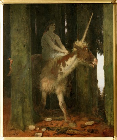 Waldesstille - Metsän hiljaisuus. ... (maalaus puulle) tekijältä Arnold Böcklin