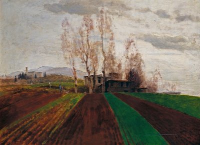 Viljelymaa alkukeväällä / Kynnetty pelto alkukeväällä tekijältä Arnold Böcklin