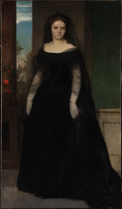 Näyttelijä Fanny Janauschekin muotokuva tekijältä Arnold Böcklin