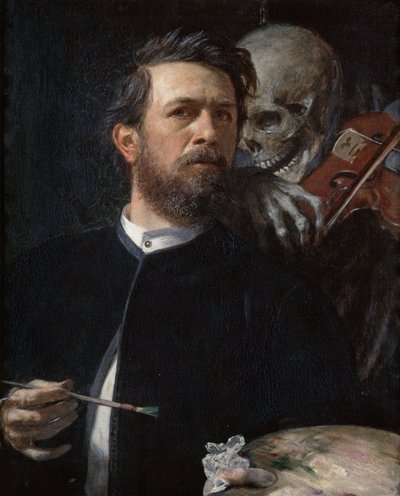 Omakuva, jossa Kuolema soittaa viulua tekijältä Arnold Böcklin