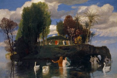Elävien saari, 1888 (öljy mahongille) tekijältä Arnold Böcklin