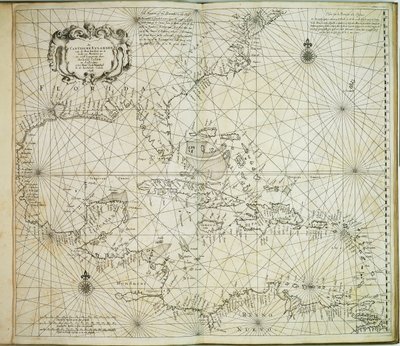 Carybsche Eylanden Barbadoksen ja Meksikon mutkan välillä tekijältä Arnold & Colom Jacob Aertsz (1600 73) Colom