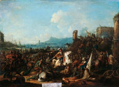 "La Rochellen piiritys lokakuussa 1628", 1700-luvun alku tekijältä Arnold Frans Rubens