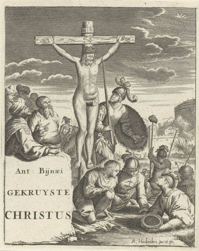 Kristus ristillä Nimisivu: A. Bynaeus, Kristus ristiinnaulittu, 1725 tekijältä Arnold Houbraken