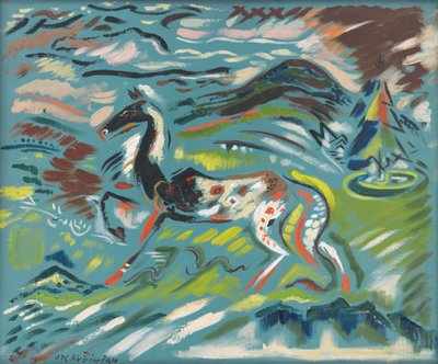 Hevonen, n. 1940 (öljy kankaalle) tekijältä Arnold Peter Weisz Kubincan