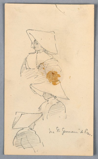 Kolme luonnosta nunnasta, jolla on hattu tekijältä Arnold William Brunner