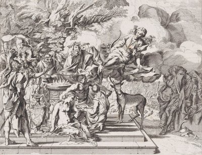 Iphigenian uhri, 1650-1700. tekijältä Arnold van Westerhout.