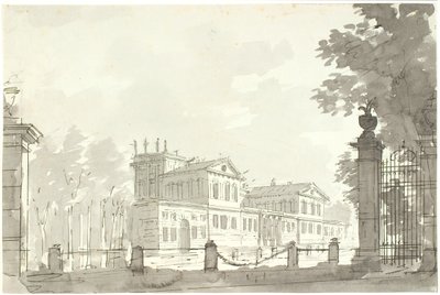 Palatsi aidatussa puistossa, t.h. ristikkoportti tekijältä Aron Wallick