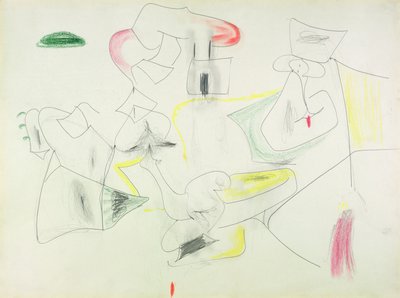 Nimetön (väriliitu ja lyijykynä paperille) tekijältä Arshile Gorky