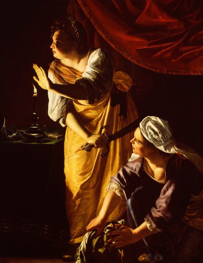 Judith ja hänen palvelijattarensa Holoferneksen pään kanssa tekijältä Artemisia Gentileschi
