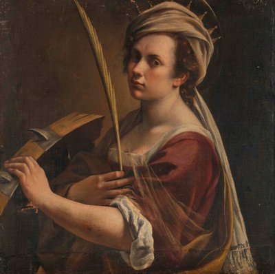 Omakuva Pyhänä Katariina Aleksandrialaisena, n. 1616 (öljy kankaalle) tekijältä Artemisia Gentileschi