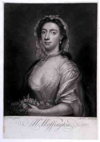 Mrs Woffington, kaiverrus James McArdell (n. 1729-65) (kaiverrus) tekijältä Arthur (after) Pond