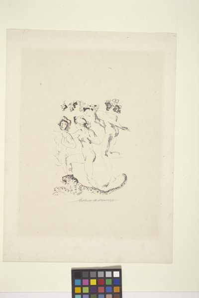 Bacantes (litografia) finlandesa tekijältä Arthur Bowen Davies