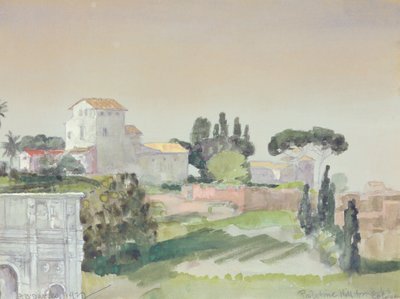 Palatine Hill Colosseumista, 1927 (wc paperilla) tekijältä Arthur Bowen Davies