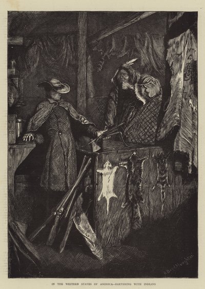Amerikan läntisissä osavaltioissa vaihtokauppaa intiaanien kanssa tekijältä Arthur Boyd Houghton