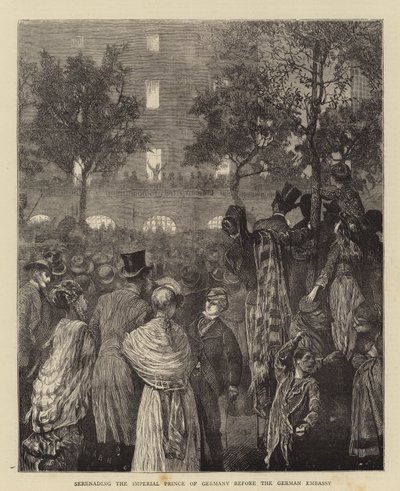 Saksan keisarillisen prinssin serenadi Saksan suurlähetystön edessä tekijältä Arthur Boyd Houghton
