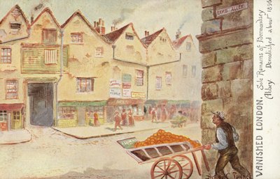 Kadonnut Lontoo - Bermondsey Abbeyn sielunjäännökset, purettu noin 1896 tekijältä Arthur Charles Payne