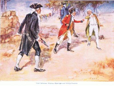 Warren Hastingsin ja Philip Francisin kaksintaistelu 1780 jKr tekijältä Arthur David McCormick