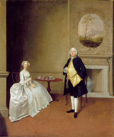 Herra ja rouva Hill, n. 1750-51 (öljy kankaalle) tekijältä Arthur Devis
