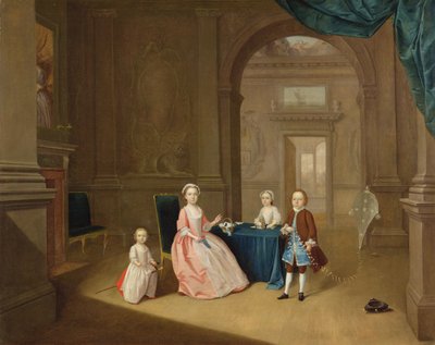 Muotokuva ryhmästä lapsia, n. 1743 (öljy kankaalle) tekijältä Arthur Devis